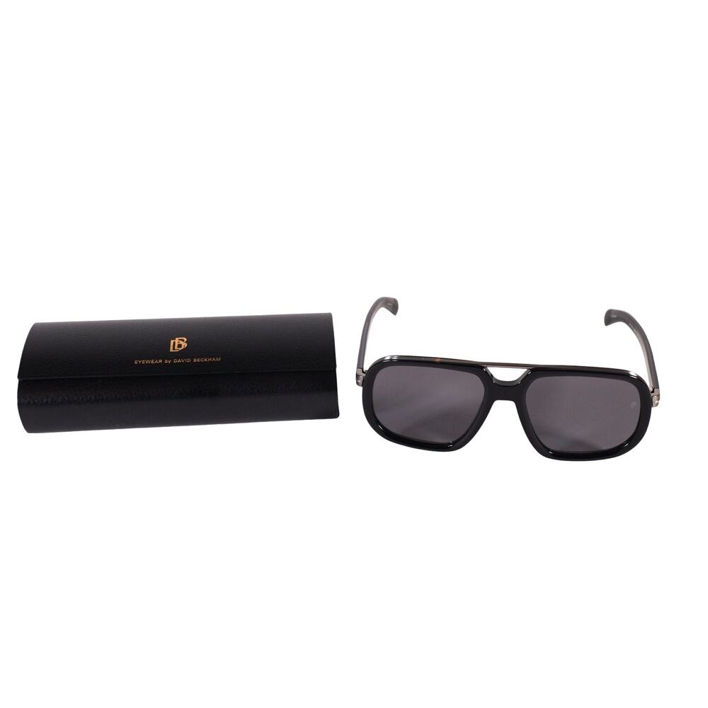 David Beckham Mens Modern Aviator Polarized Sunglasses-Black/Dark Ruthenium-NWT - Picture 9 of 9